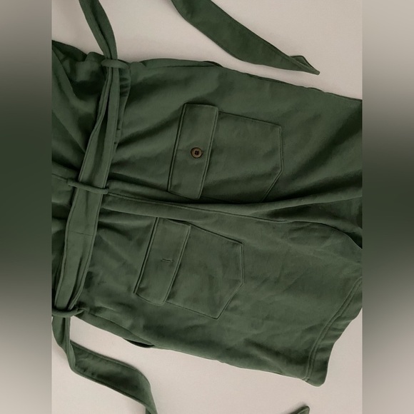 LE SUPERBE Green Short Sleeve Belted romper cargo pockets cotton terry 4 - Picture 10 of 10
